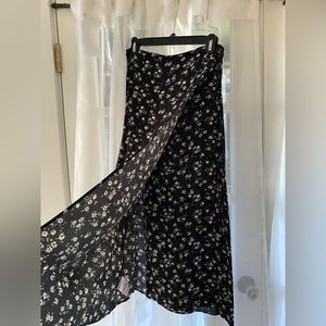 Reformation black and white wrap skirt